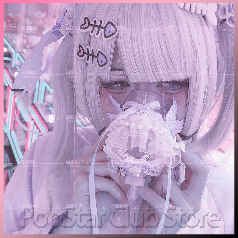 Kawaii Tech Accessories - Desain Asli Masker Oksigen Dekoratif Buatan