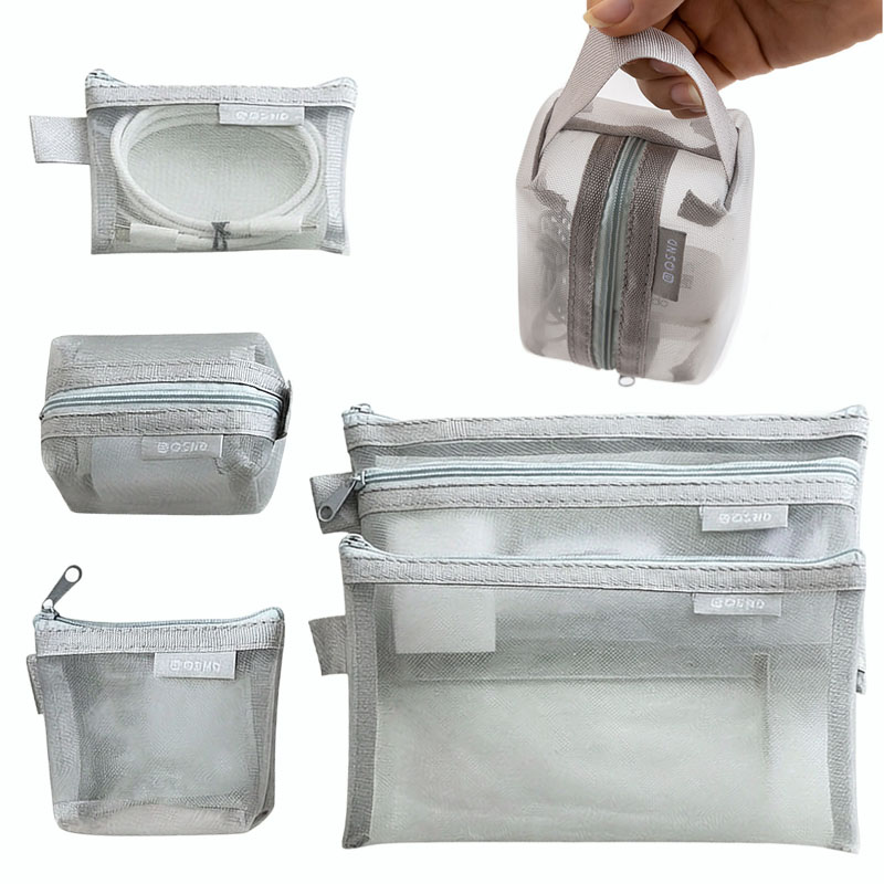 Tech Accessories Case - Tas Organizer Jaring Abu-abu – untuk